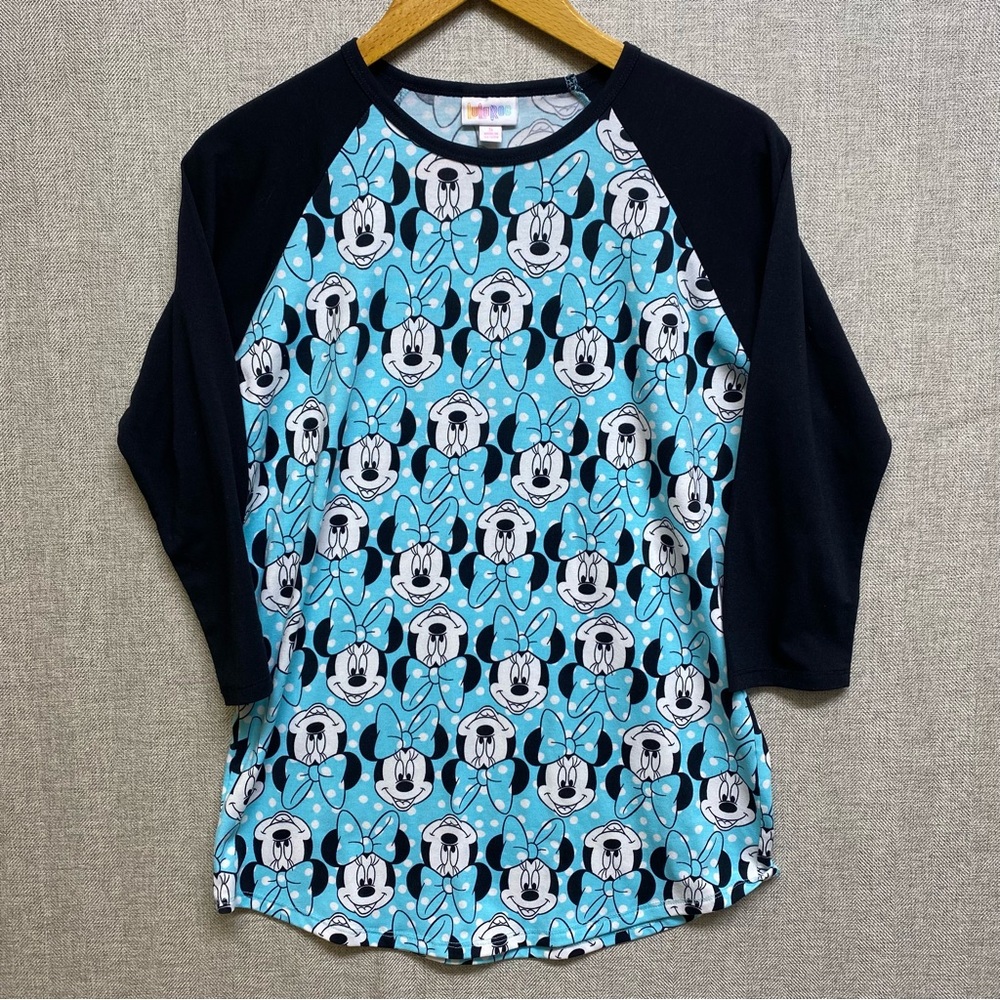LuLaRoe Disney Minnie Mouse 3/4 Sleeve Baseball Tee Size Small